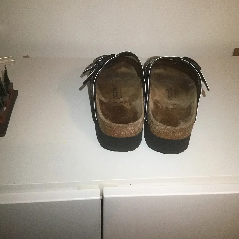 Papillio Birkenstock Arizona Platform Sandals Animal Print Grey Black 39 Narrow